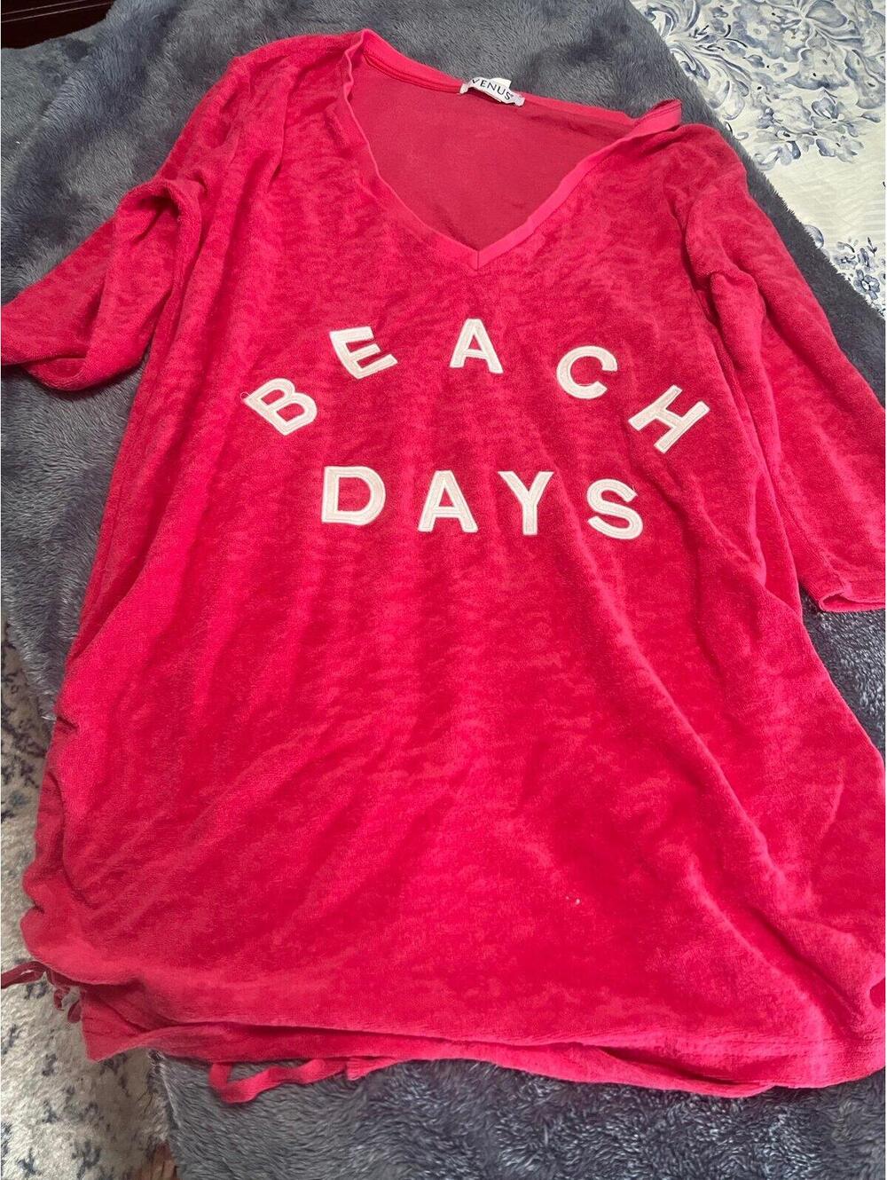 Venus Pink Beach Days V-Neck Tunic Top
